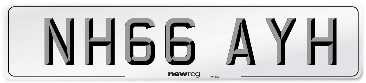NH66 AYH Number Plate from New Reg
